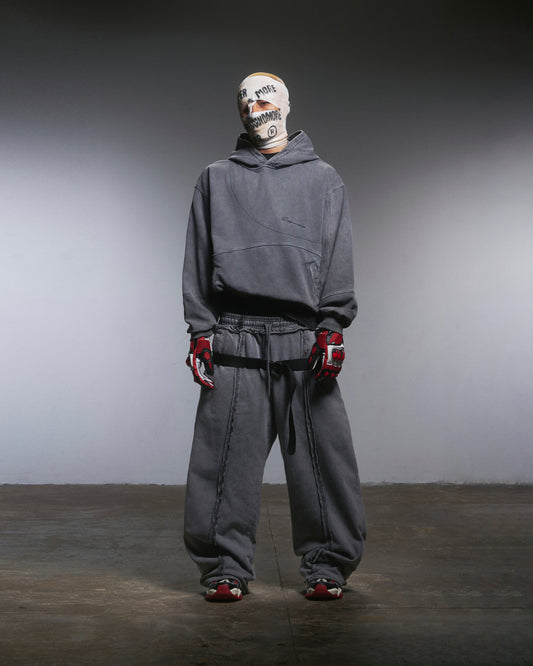 PANELLED HOODIE WASHED