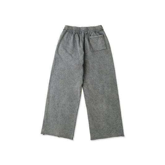WIDE-LEG WASH TRACKSUIT SWEATPANTS/ GRAY