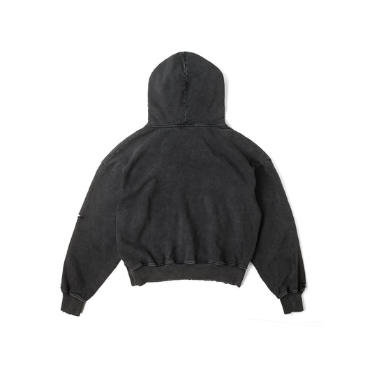 SKELETON HORSE BOXY WASH HOODIE/ BLACK