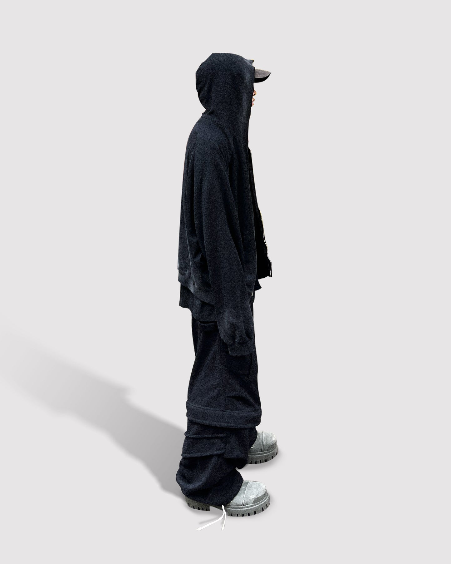 REMOVABLE SWEATPANTS BLACK /2in1/