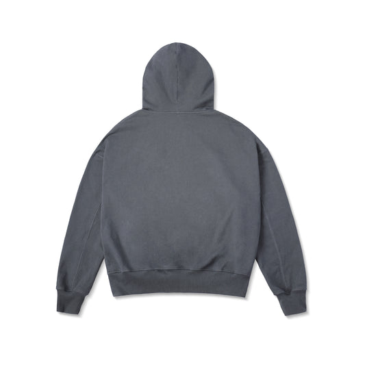 METAL ZIPPED HOODIE/ GREY