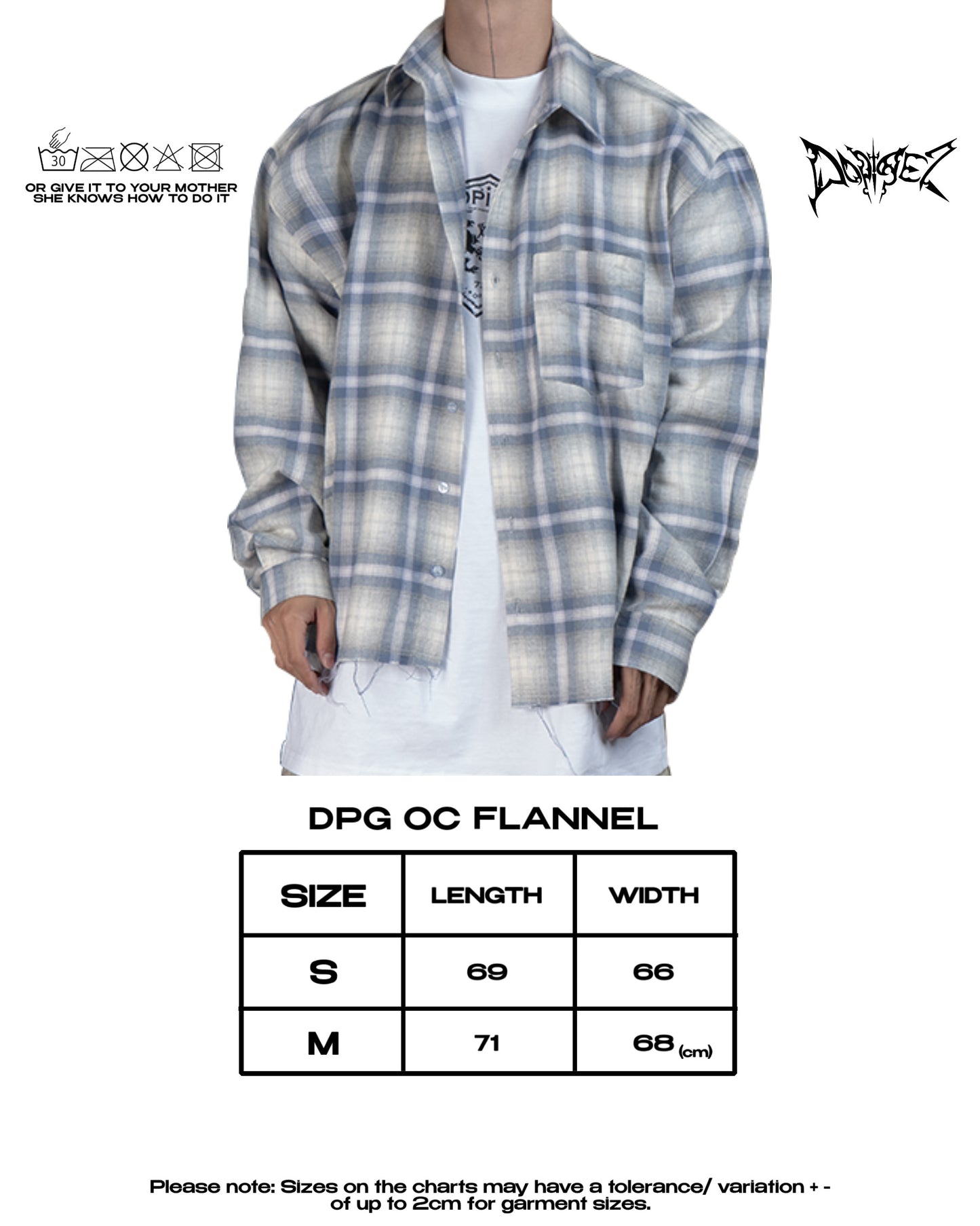 DISTRESSED FLANNEL – FADED BLUE