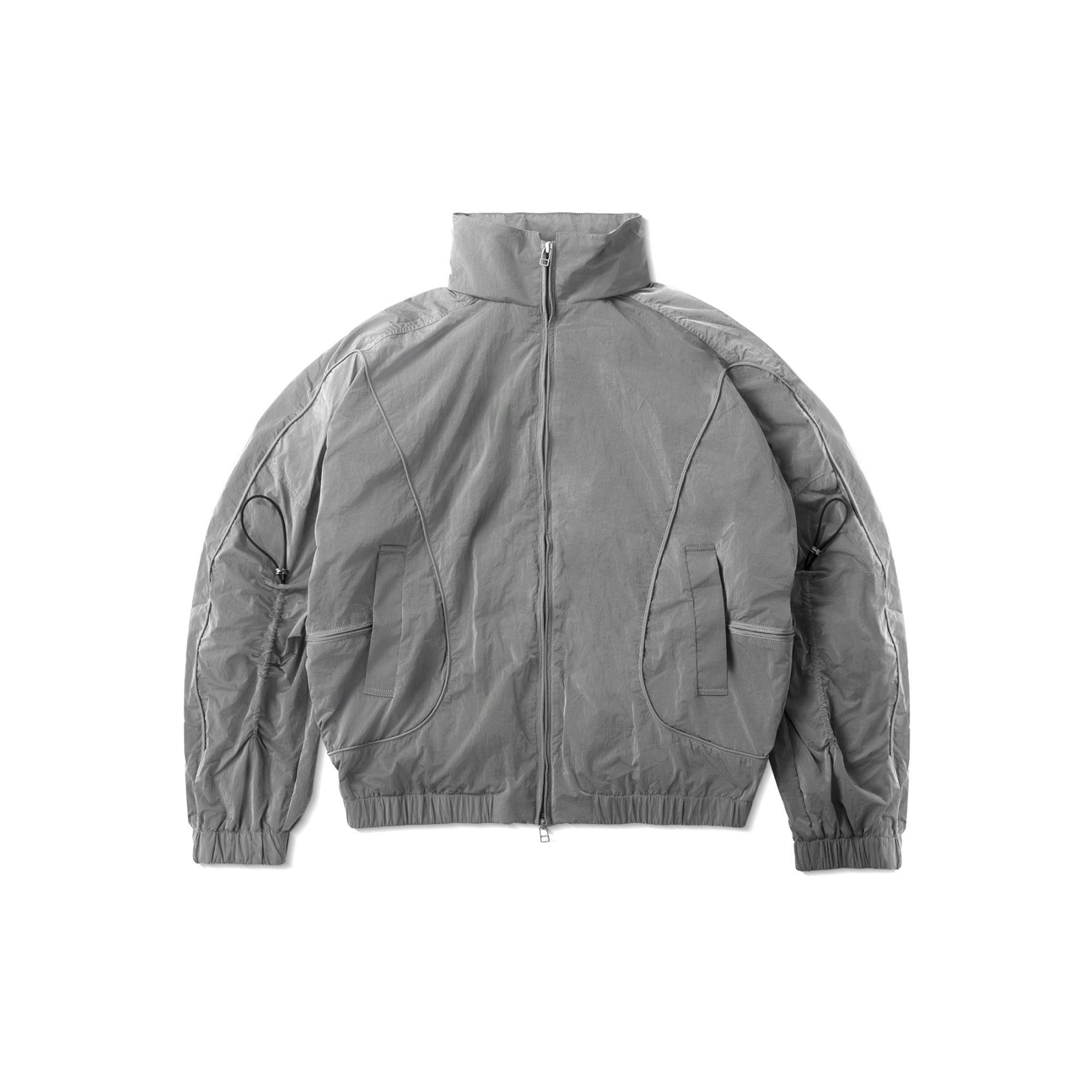 HOOD PANELLED JACKET/ GREY