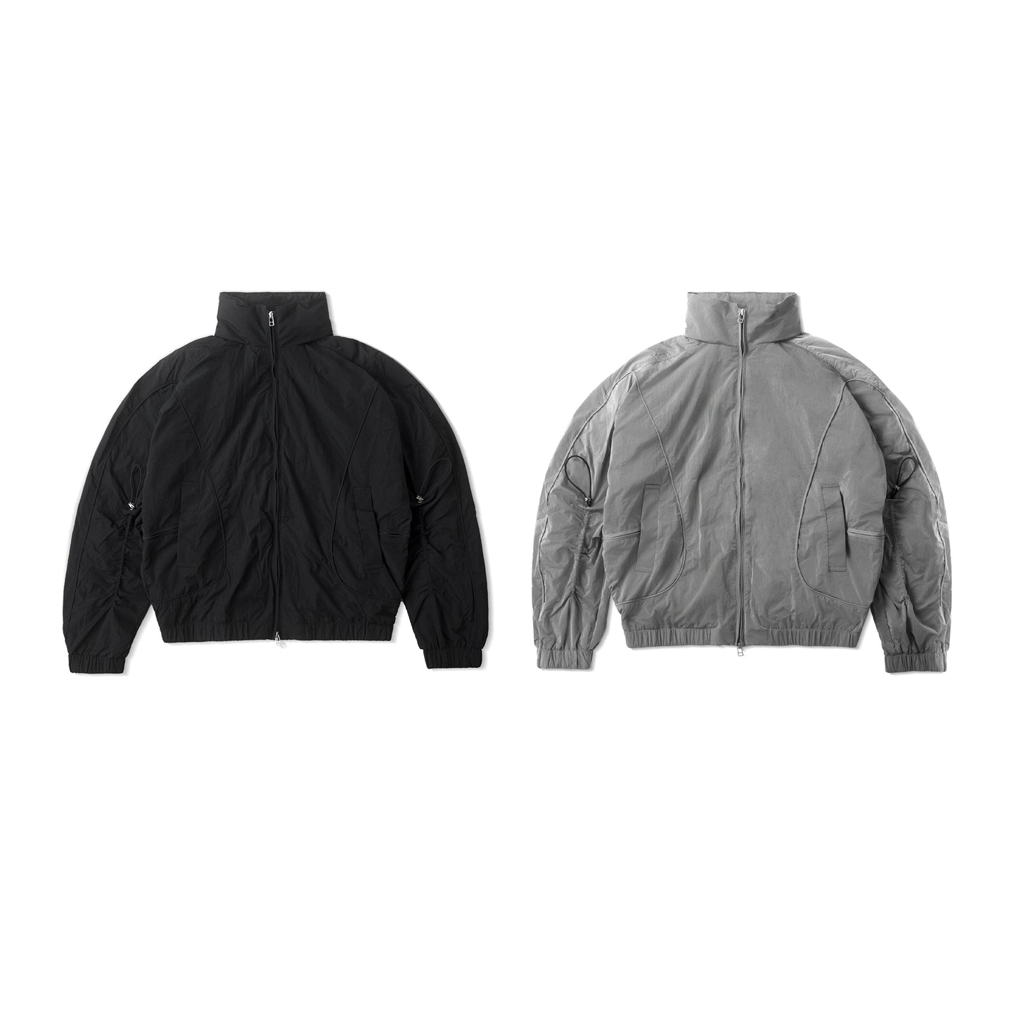 HOOD PANELLED JACKET/ BLACK