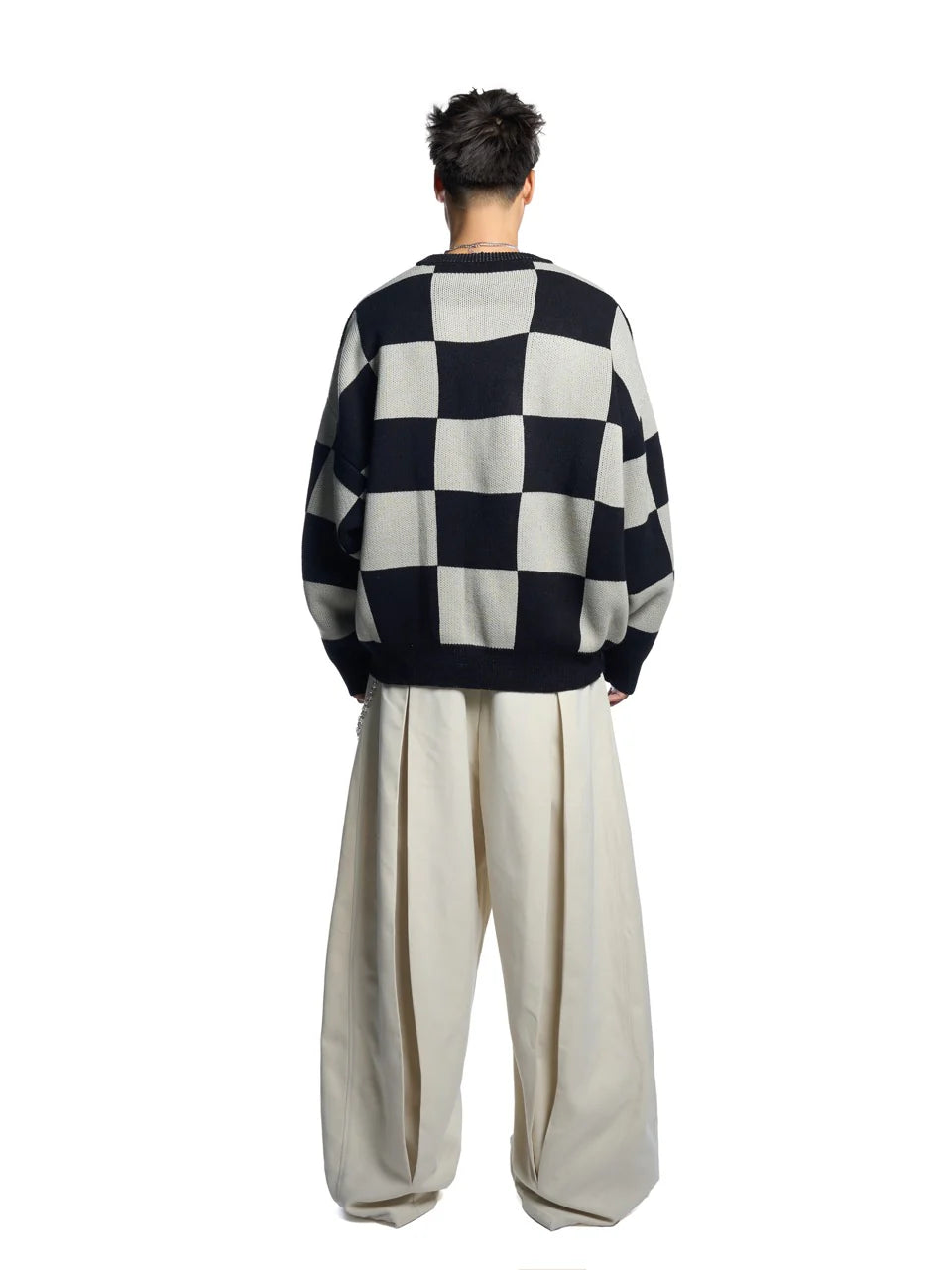HADES DUAL TONE CHECKER SWEATER