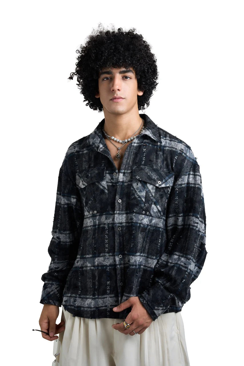 HADES COORDINATES FLANNEL SHIRT – BLUE