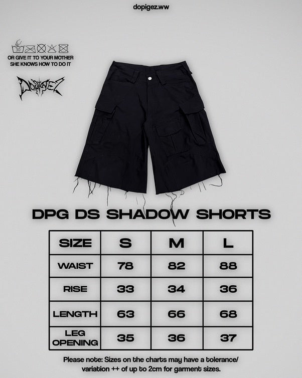 RAW EDGE CARGO SHORTS - BLACK