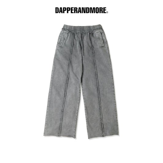 WIDE-LEG WASH TRACKSUIT SWEATPANTS/ GRAY