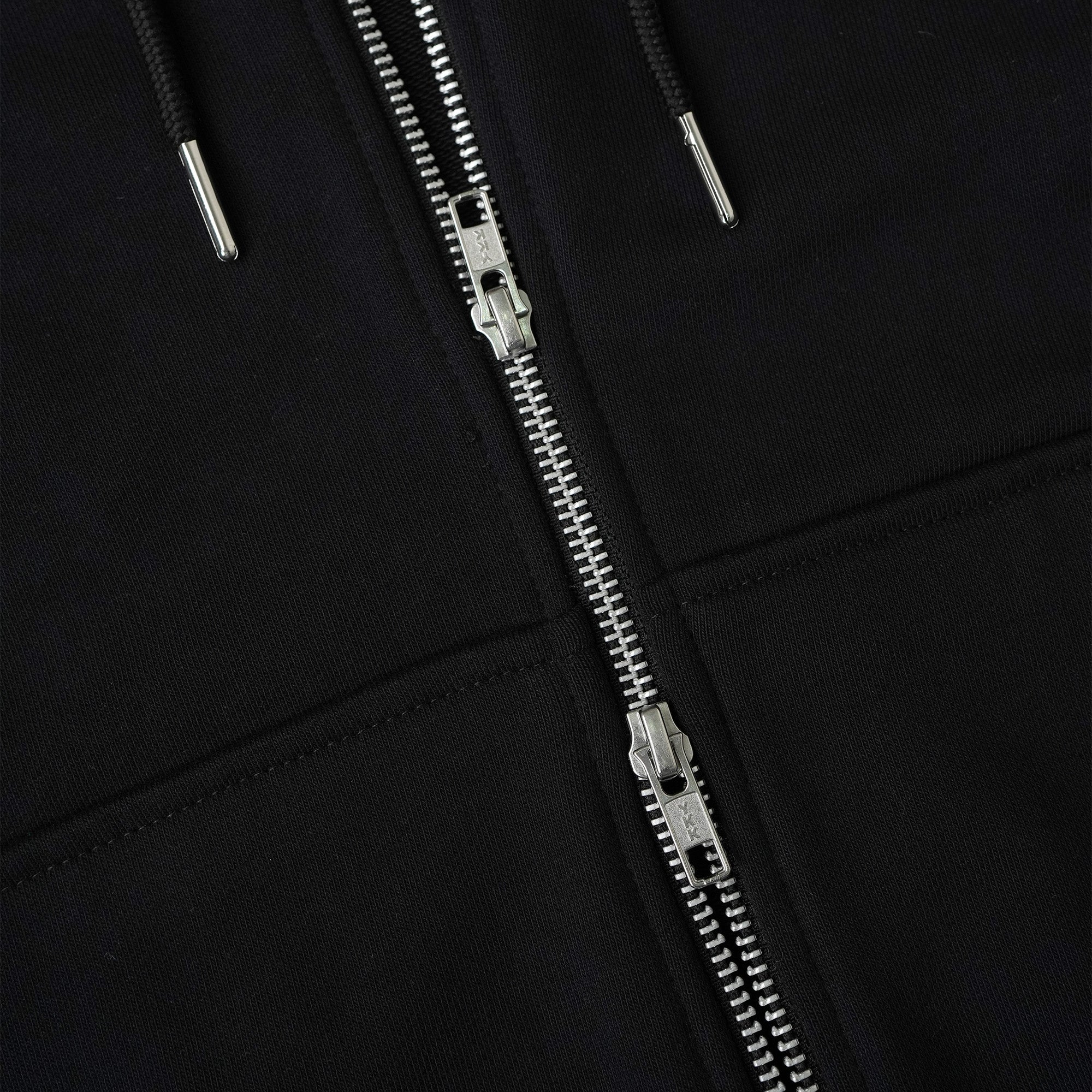 METAL ZIPPED HOODIE/ BLACK