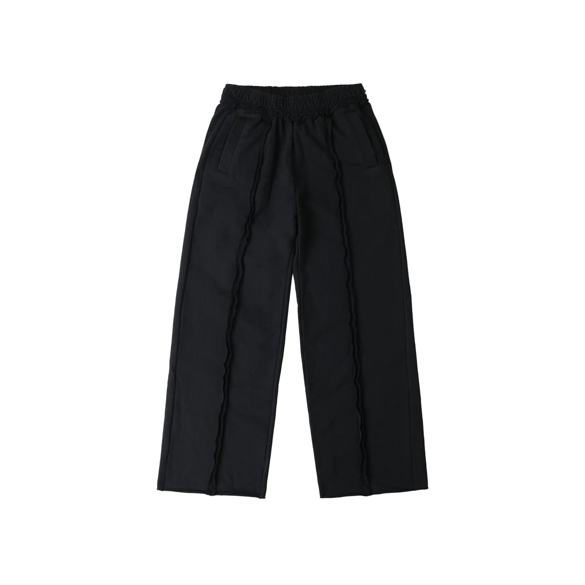 WIDE-LEG TRACKSUIT SWEATPANTS/ BLACK