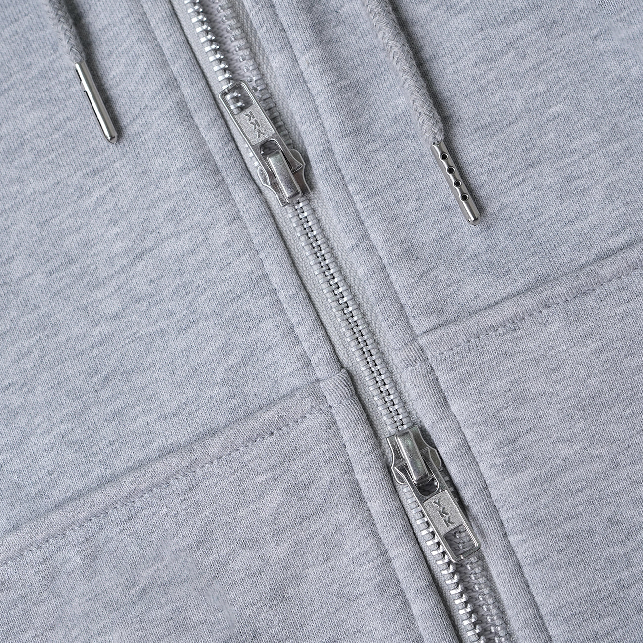 METAL ZIPPED HOODIE/ GRAY