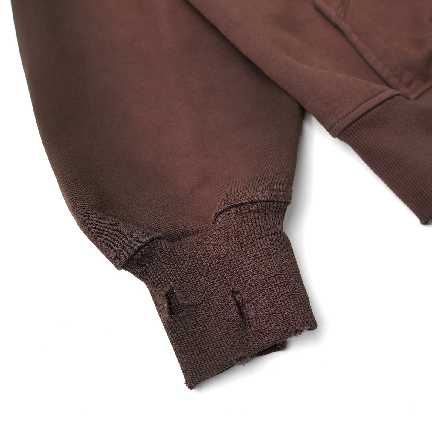 TRASH ZIPPED WASH HOODIE/ BROWN