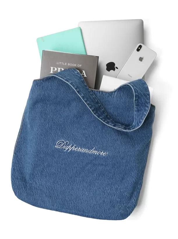 EMBROIDERED DENIM TOTE