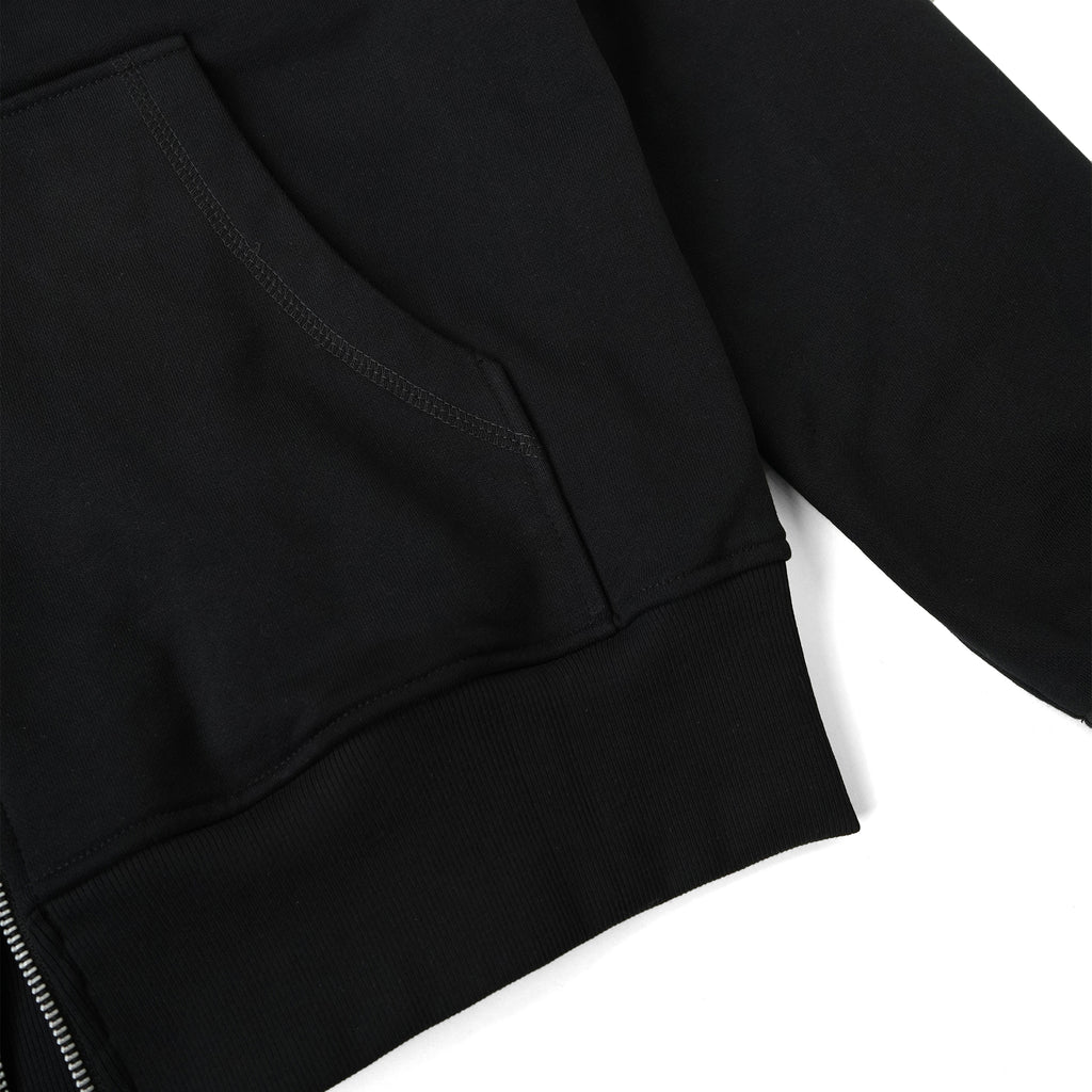 METAL ZIPPED HOODIE/ BLACK