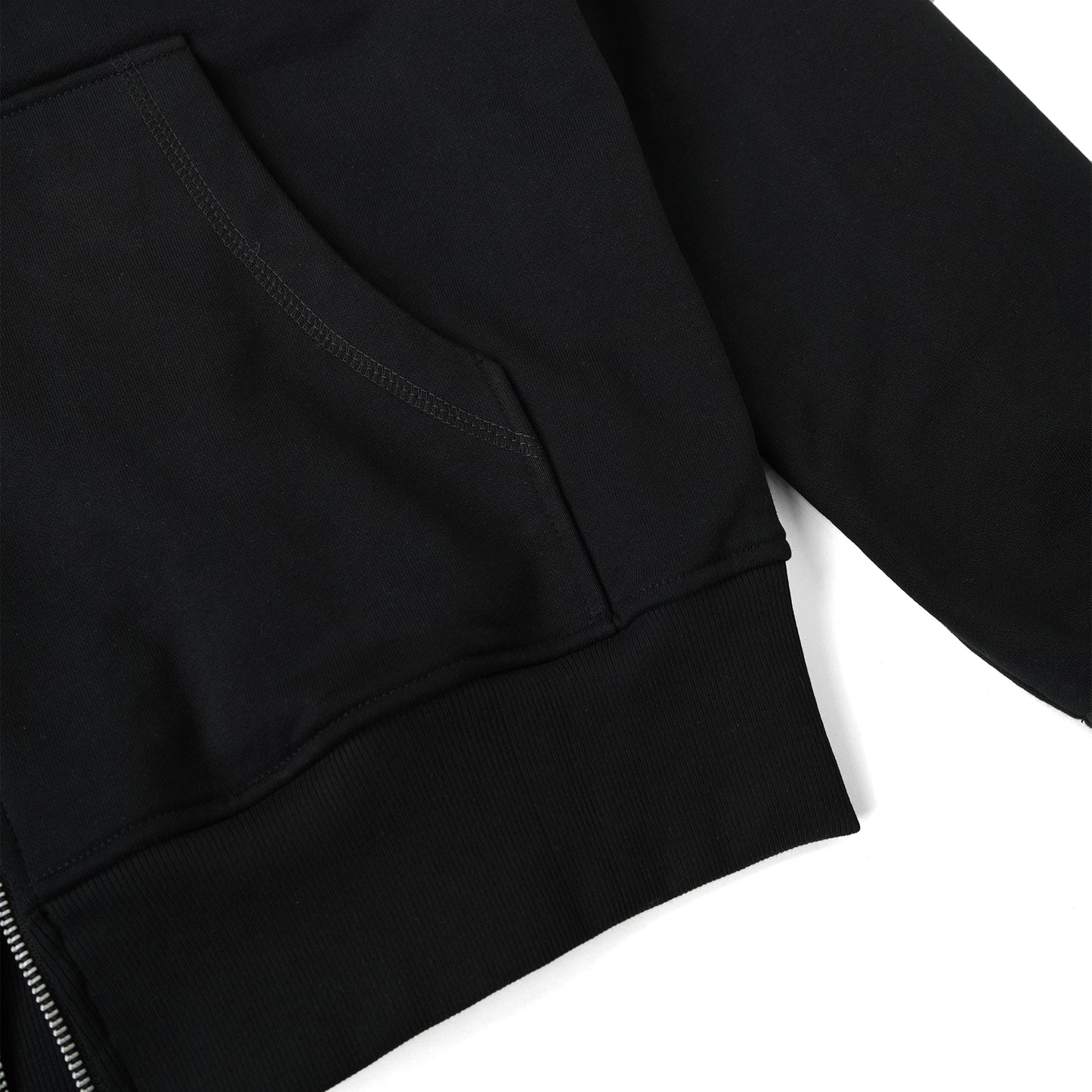 METAL ZIPPED HOODIE/ BLACK