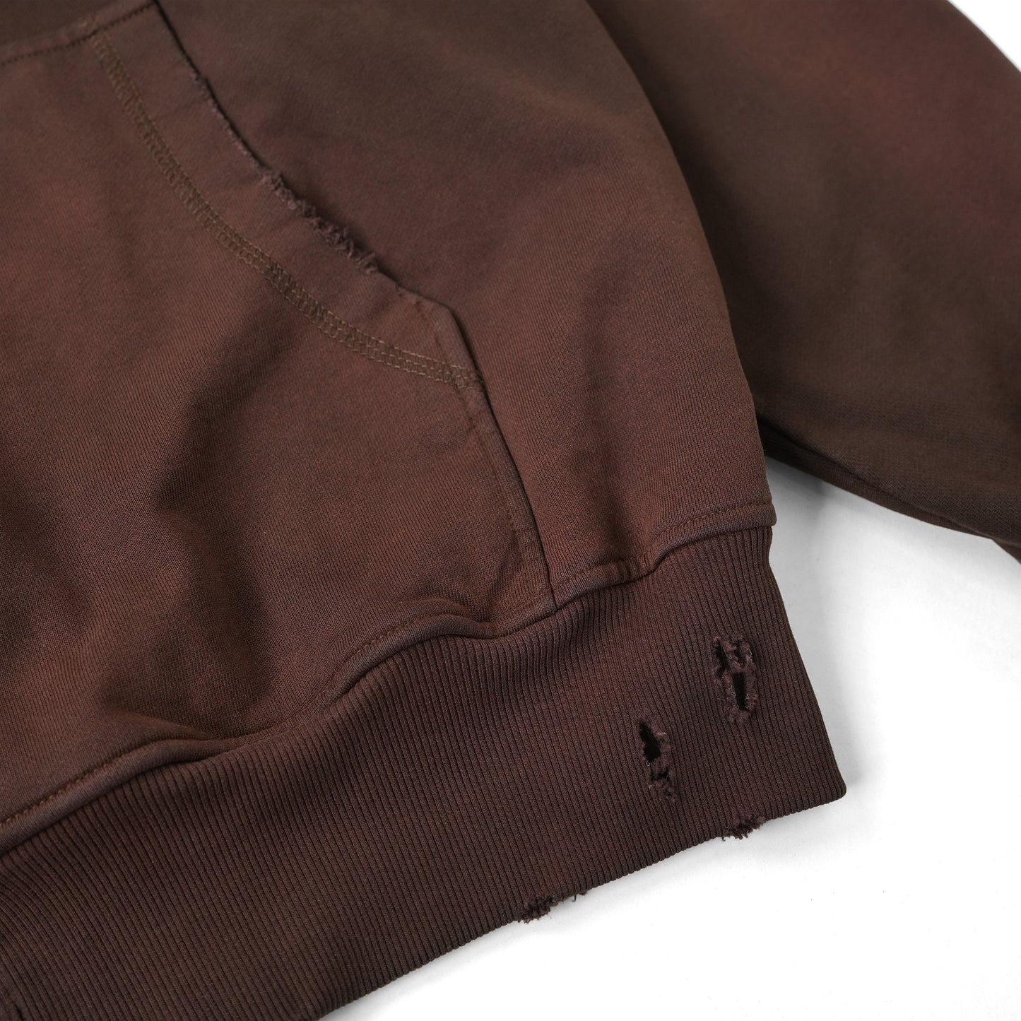 TRASH ZIPPED WASH HOODIE/ BROWN