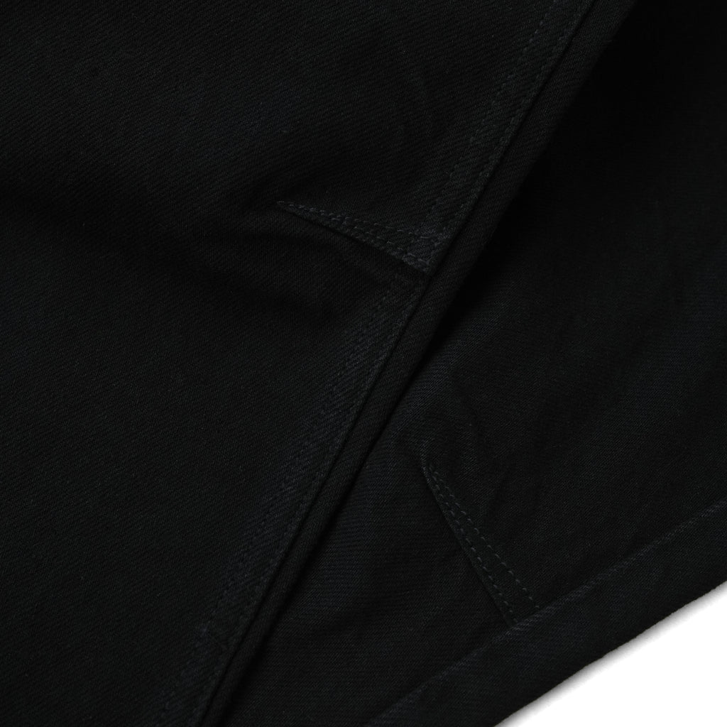 WIDE – LEG SOLID BLACK WASHED DENIM PANTS/ SOLID BLACK