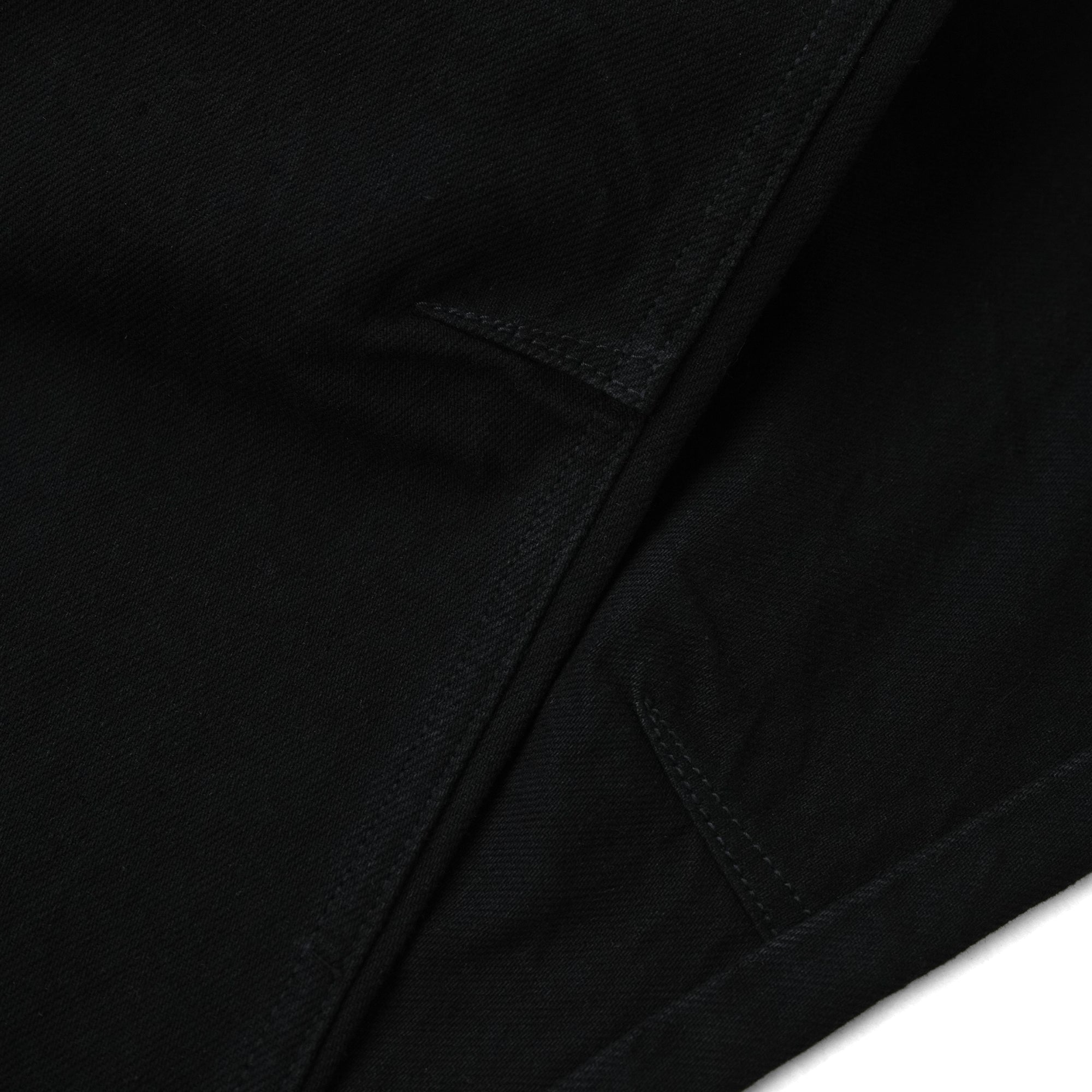 WIDE – LEG SOLID BLACK WASHED DENIM PANTS/ SOLID BLACK