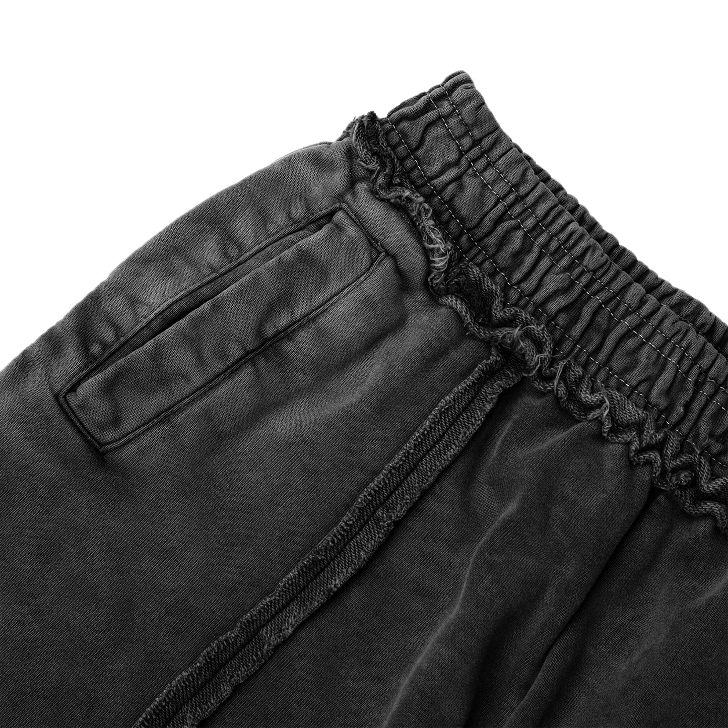 WIDE-LEG WASH TRACKSUIT SWEATPANTS/ BLACK