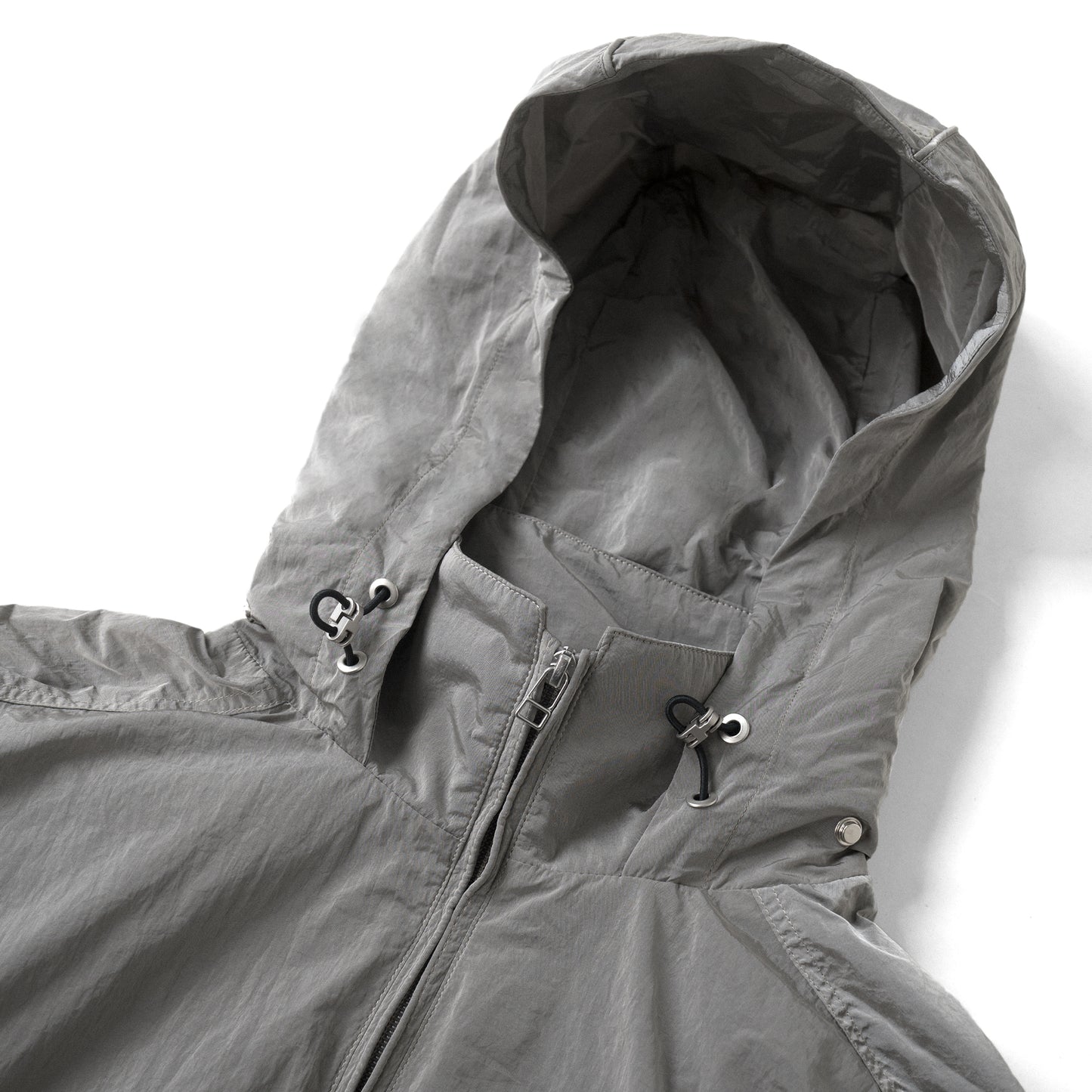 HOOD PANELLED JACKET/ GREY