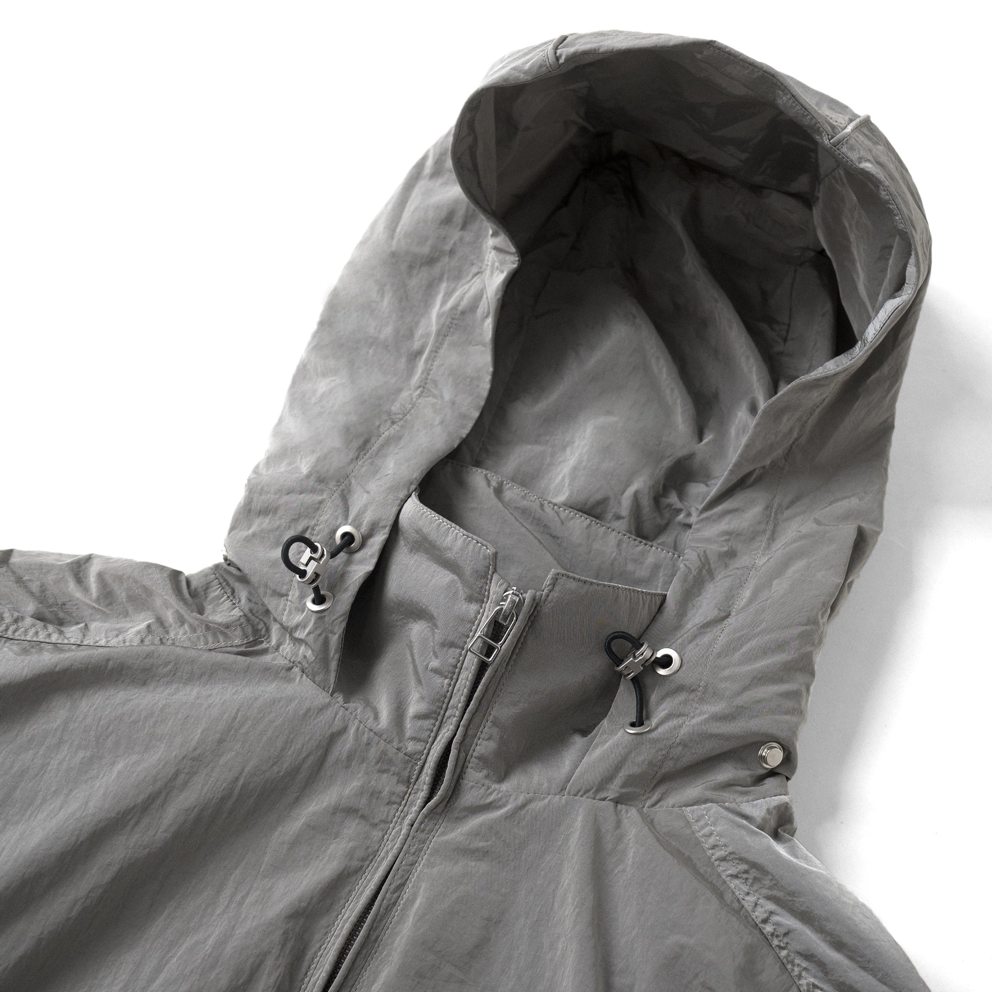HOOD PANELLED JACKET/ GREY