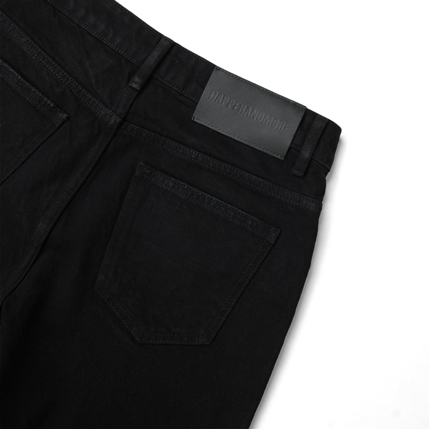 WIDE – LEG SOLID BLACK WASHED DENIM PANTS/ SOLID BLACK