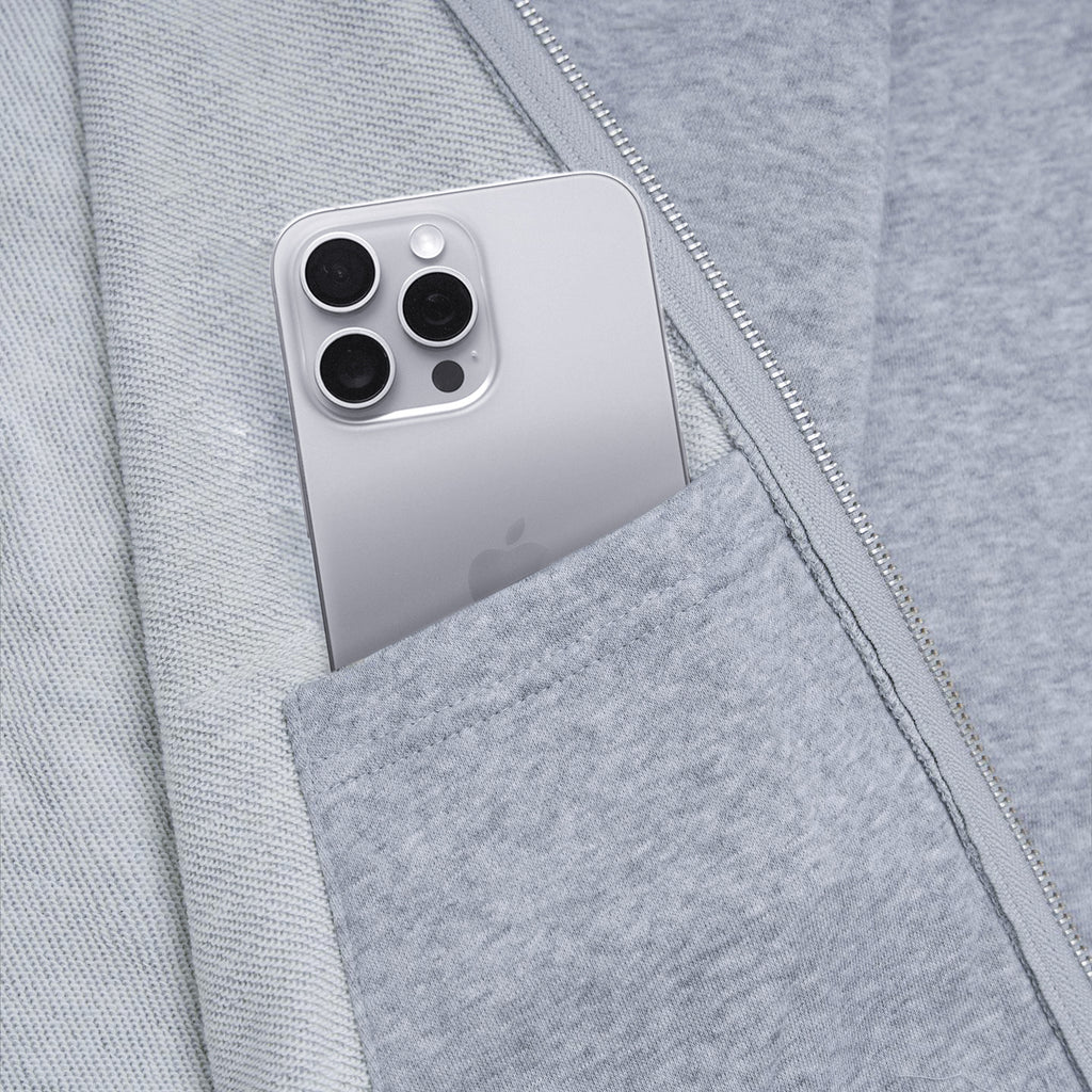 METAL ZIPPED HOODIE/ GRAY