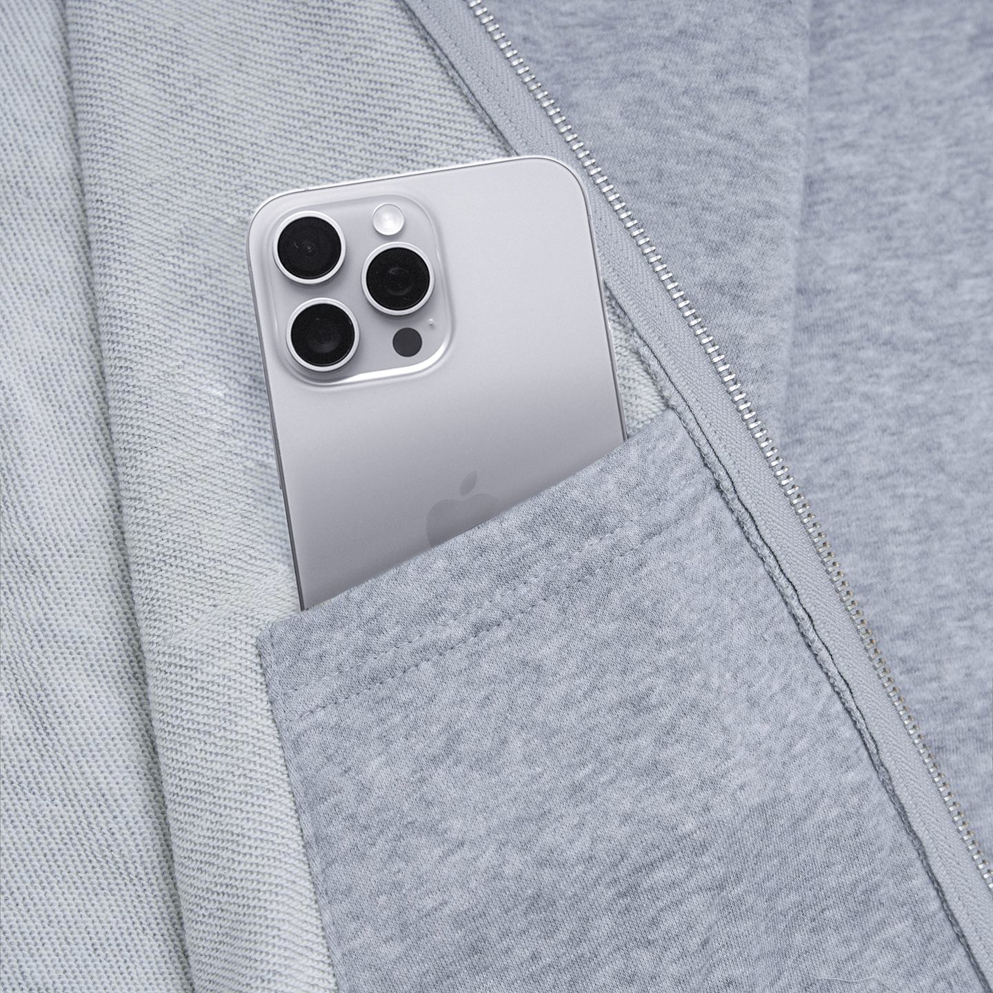 METAL ZIPPED HOODIE/ GRAY