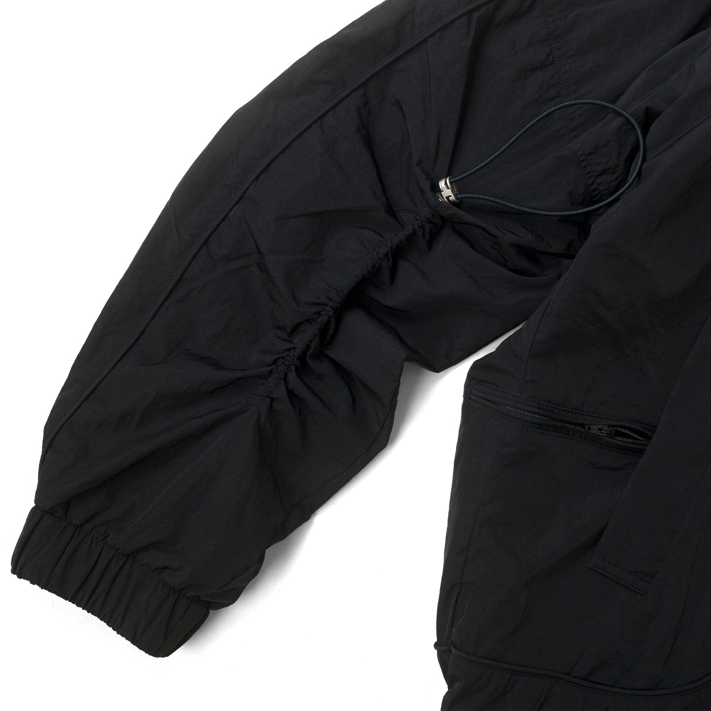 HOOD PANELLED JACKET/ BLACK