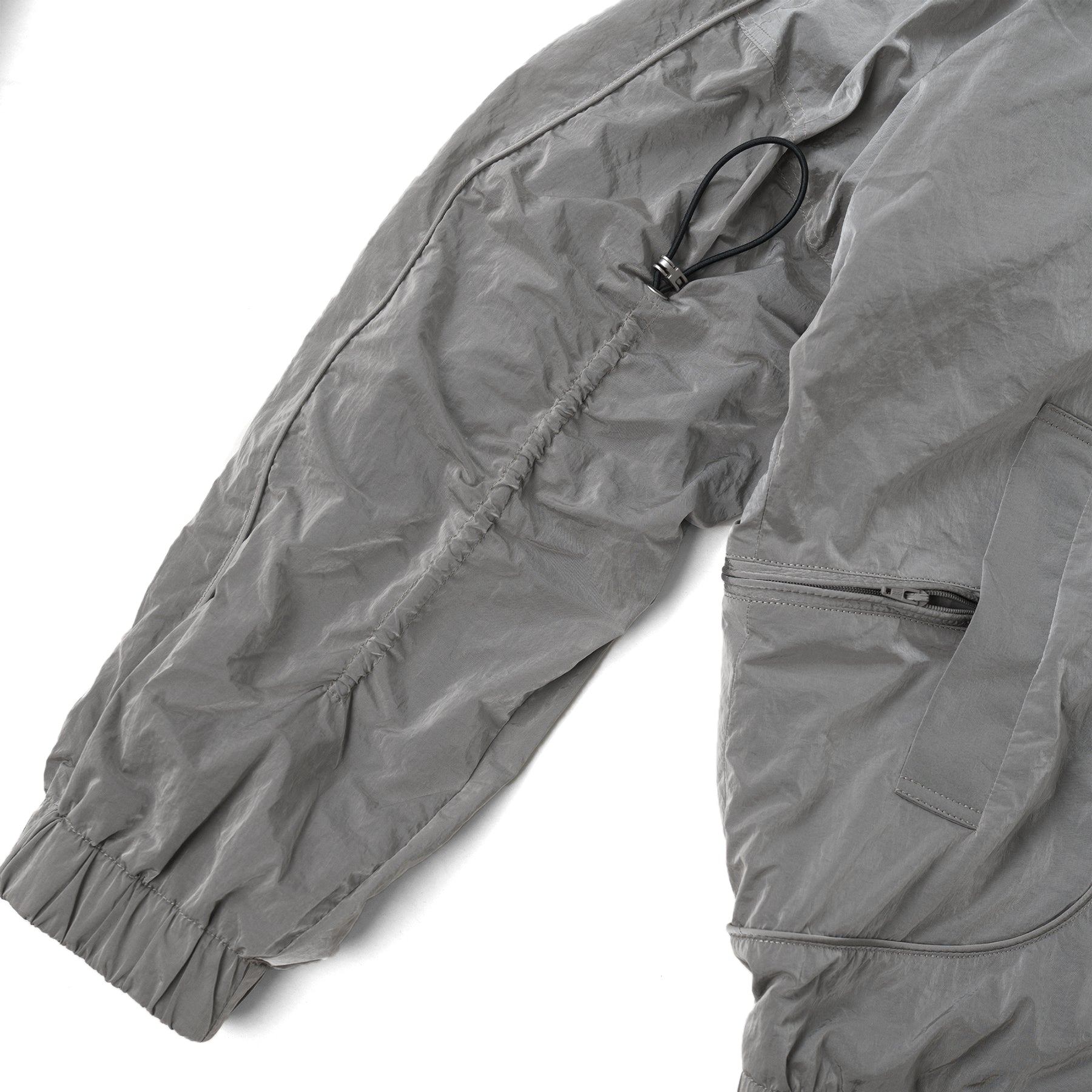 HOOD PANELLED JACKET/ GREY