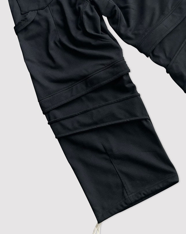 REMOVABLE SWEATPANTS BLACK /2in1/