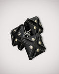 X-SNAP LEATHER POUCH - BLACK STITCHED