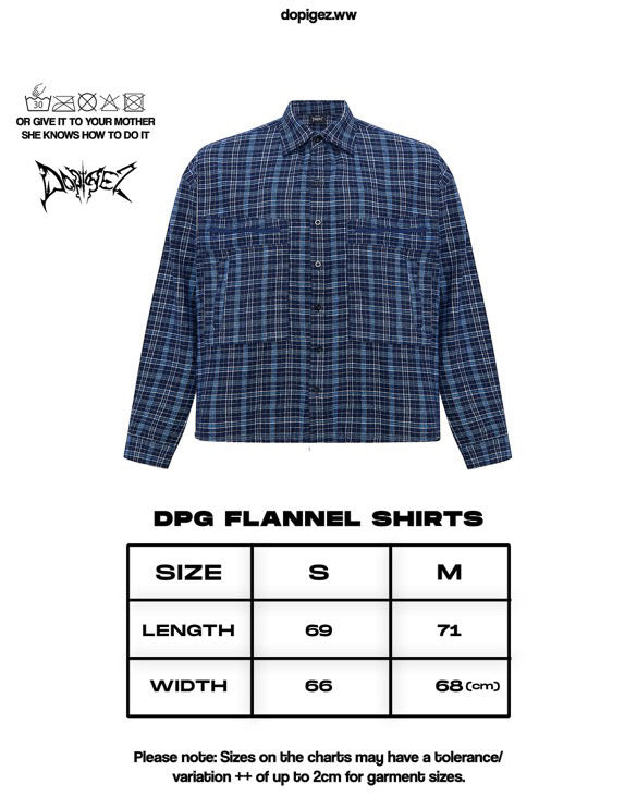 DPG FLANNEL SHIRT - BLUE STATIC