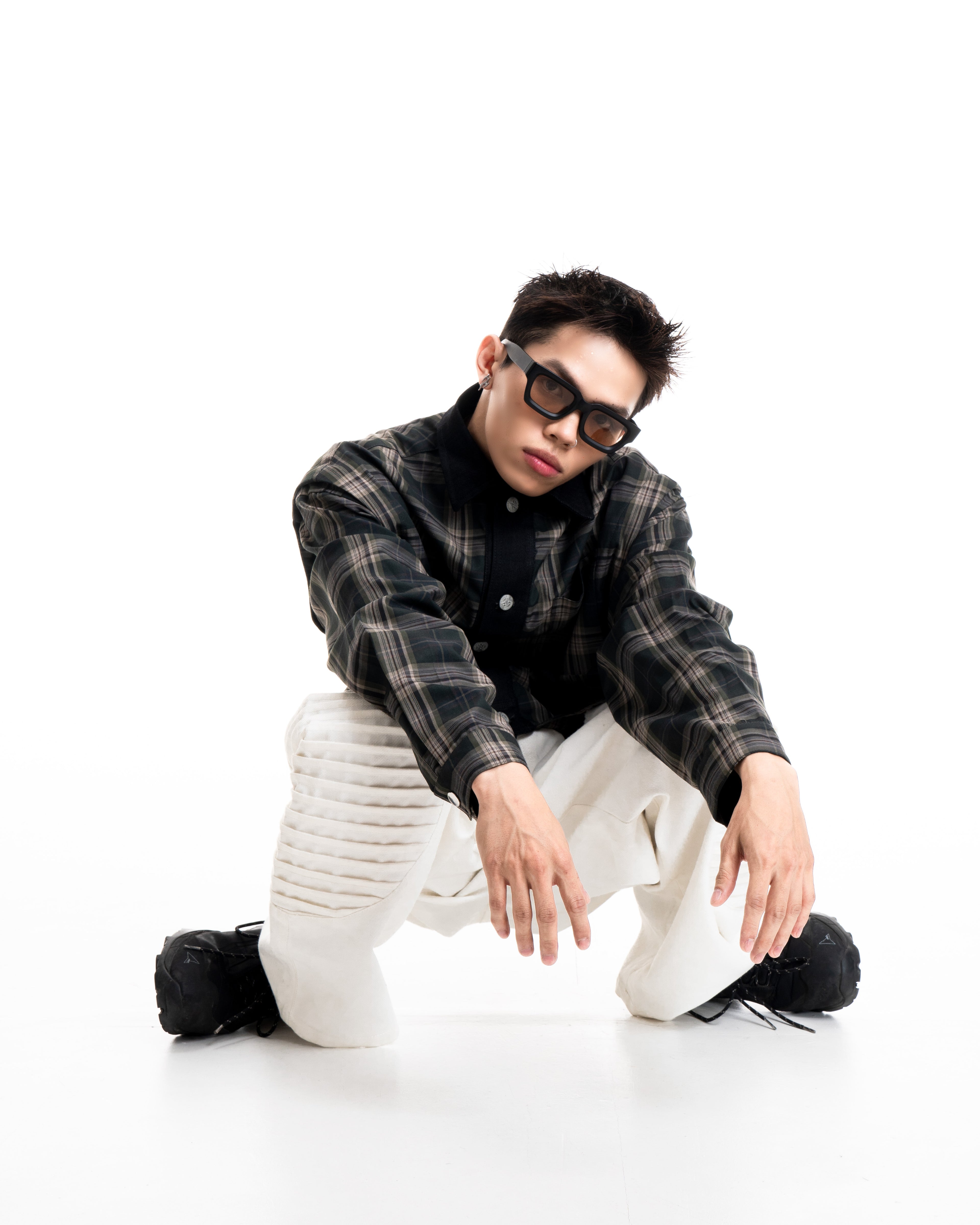 CHECKED PANEL SHIRT - SHADOW GREEN