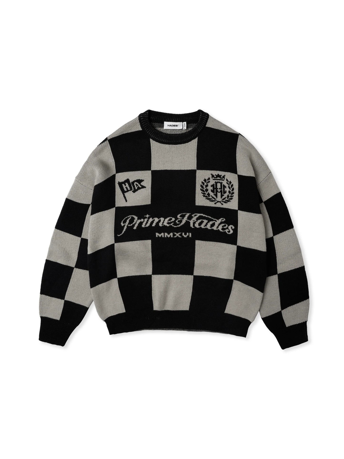 HADES DUAL TONE CHECKER SWEATER