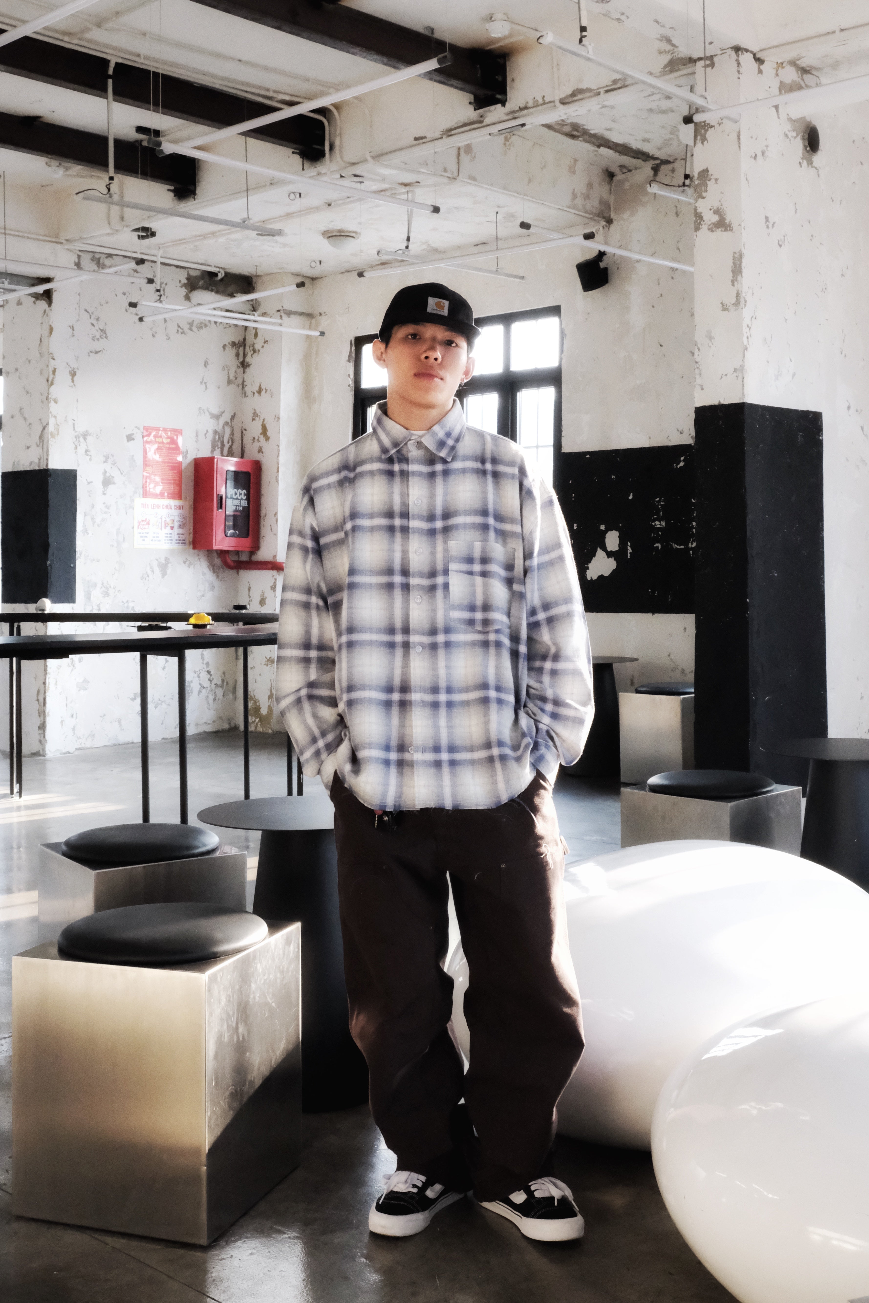 DISTRESSED FLANNEL – FADED BLUE