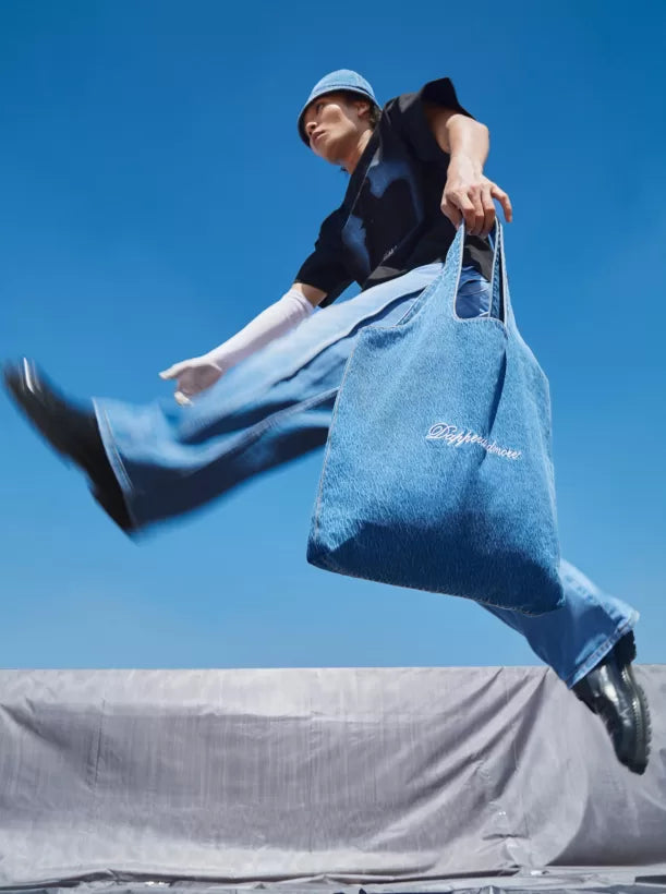 EMBROIDERED DENIM TOTE