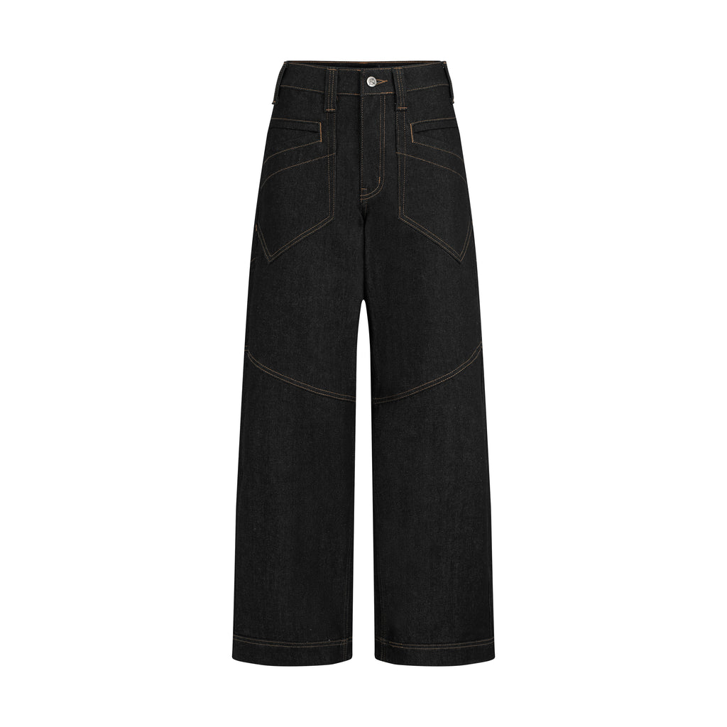 RAW STRUCTURE DENIM PANTS - BLACK SELVAGE