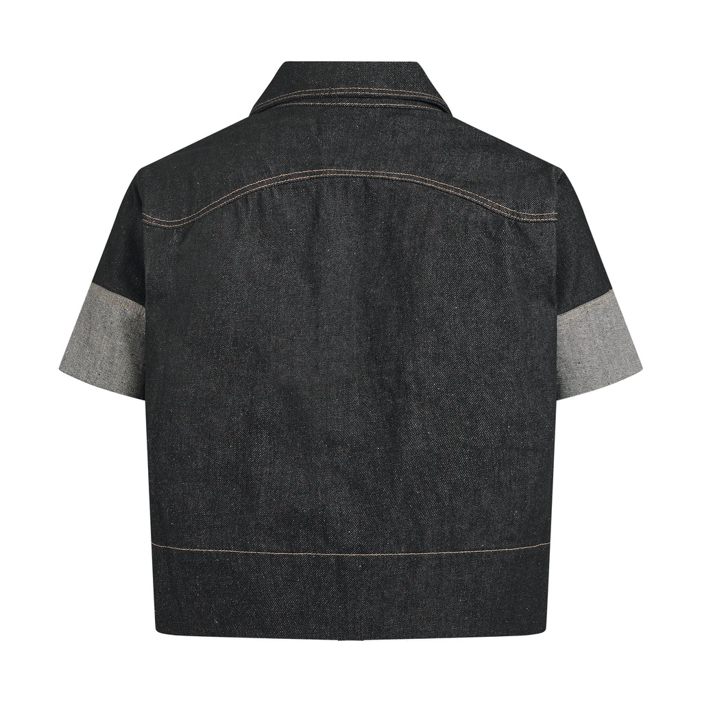 RAW CUT DENIM SHIRT - BLACK SELVAGE
