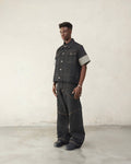 RAW STRUCTURE DENIM PANTS - BLACK SELVAGE