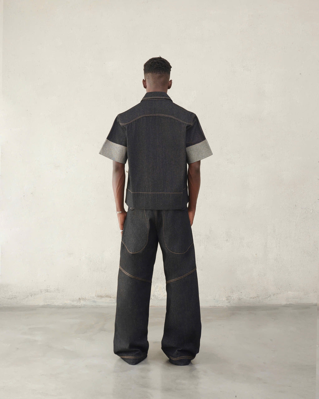 RAW CUT DENIM SHIRT - BLACK SELVAGE