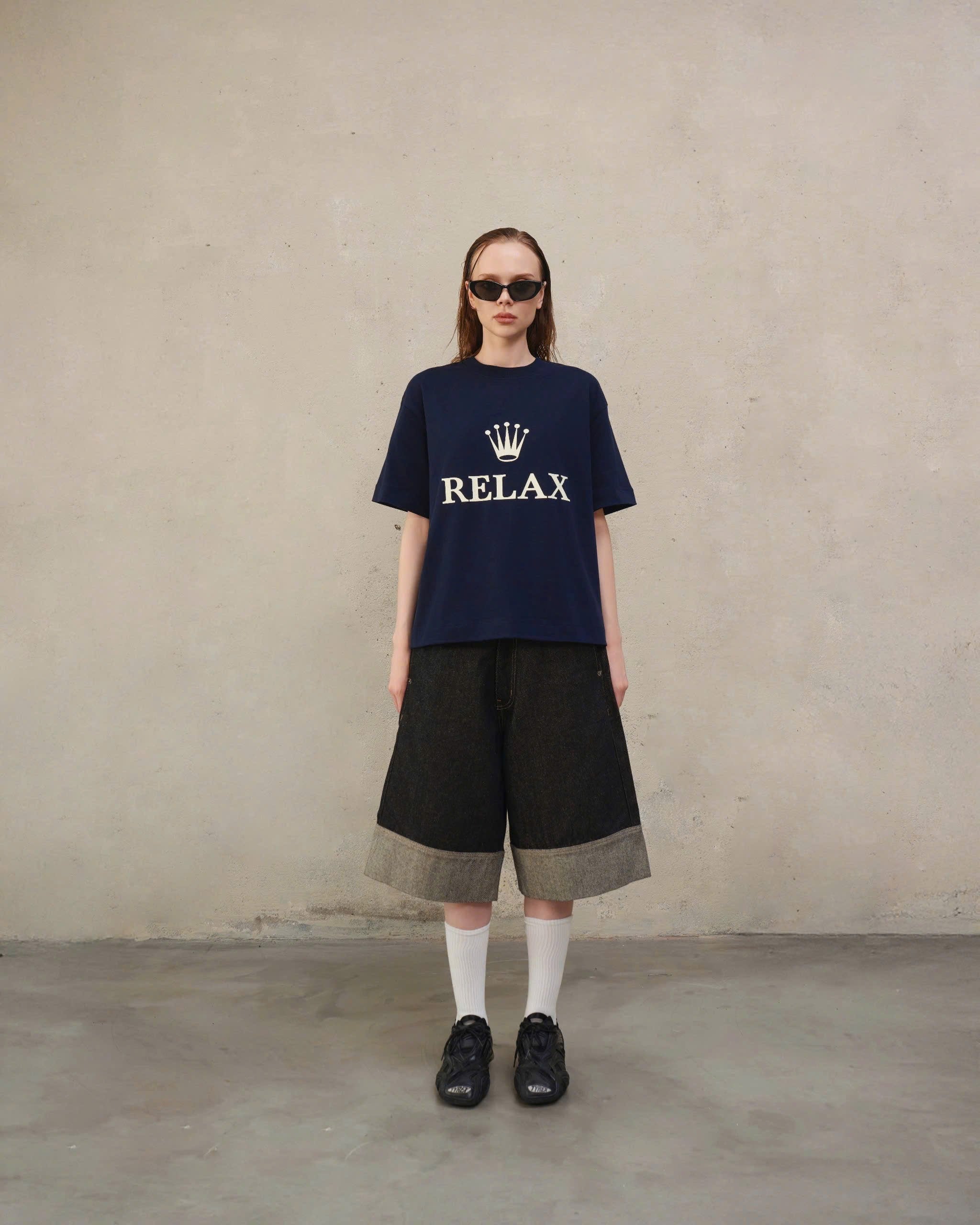 WIDE RAW DENIM SHORTS - BLACK SELVAGE