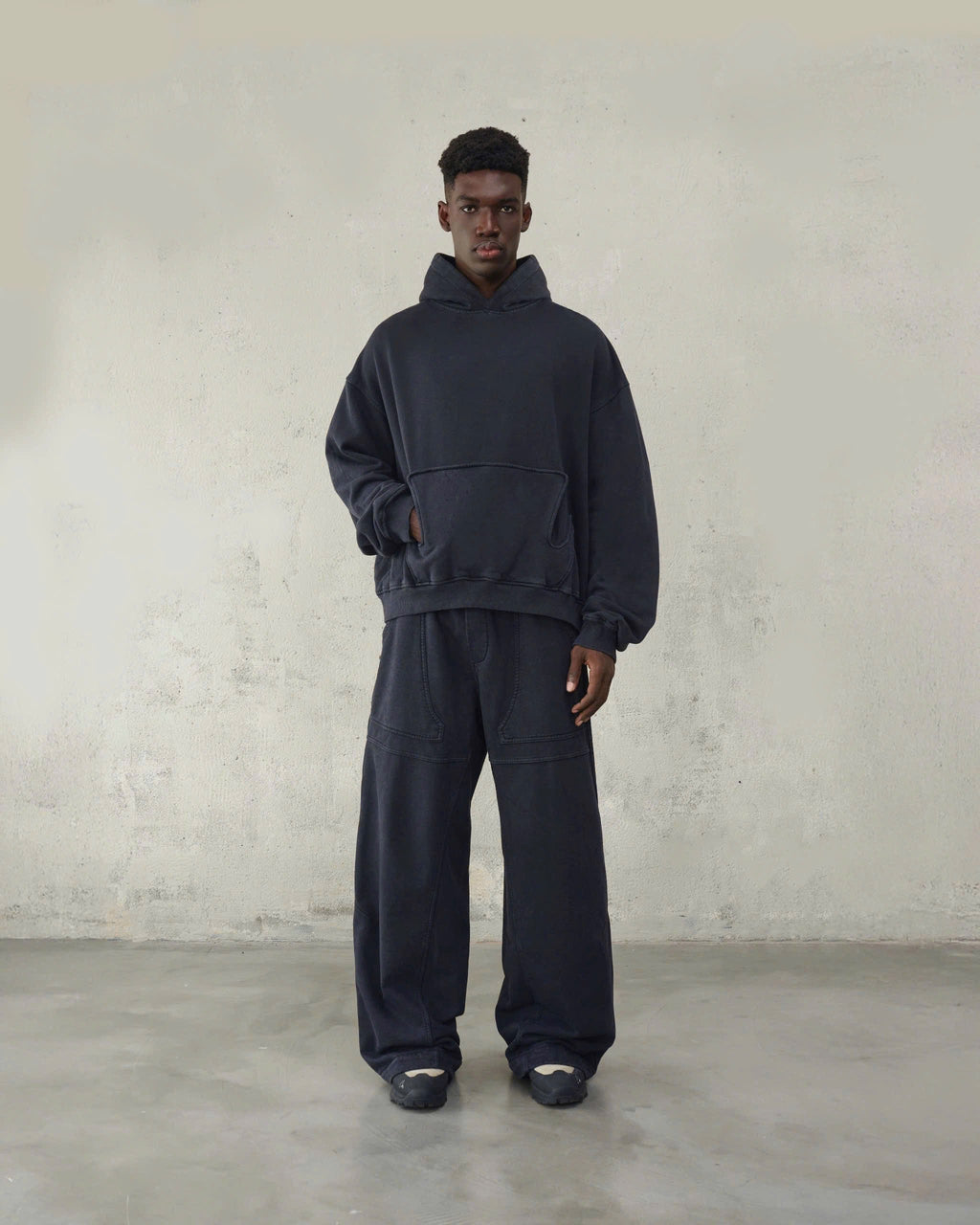 UTILITY WAVE HOODIE - FADED BLACK