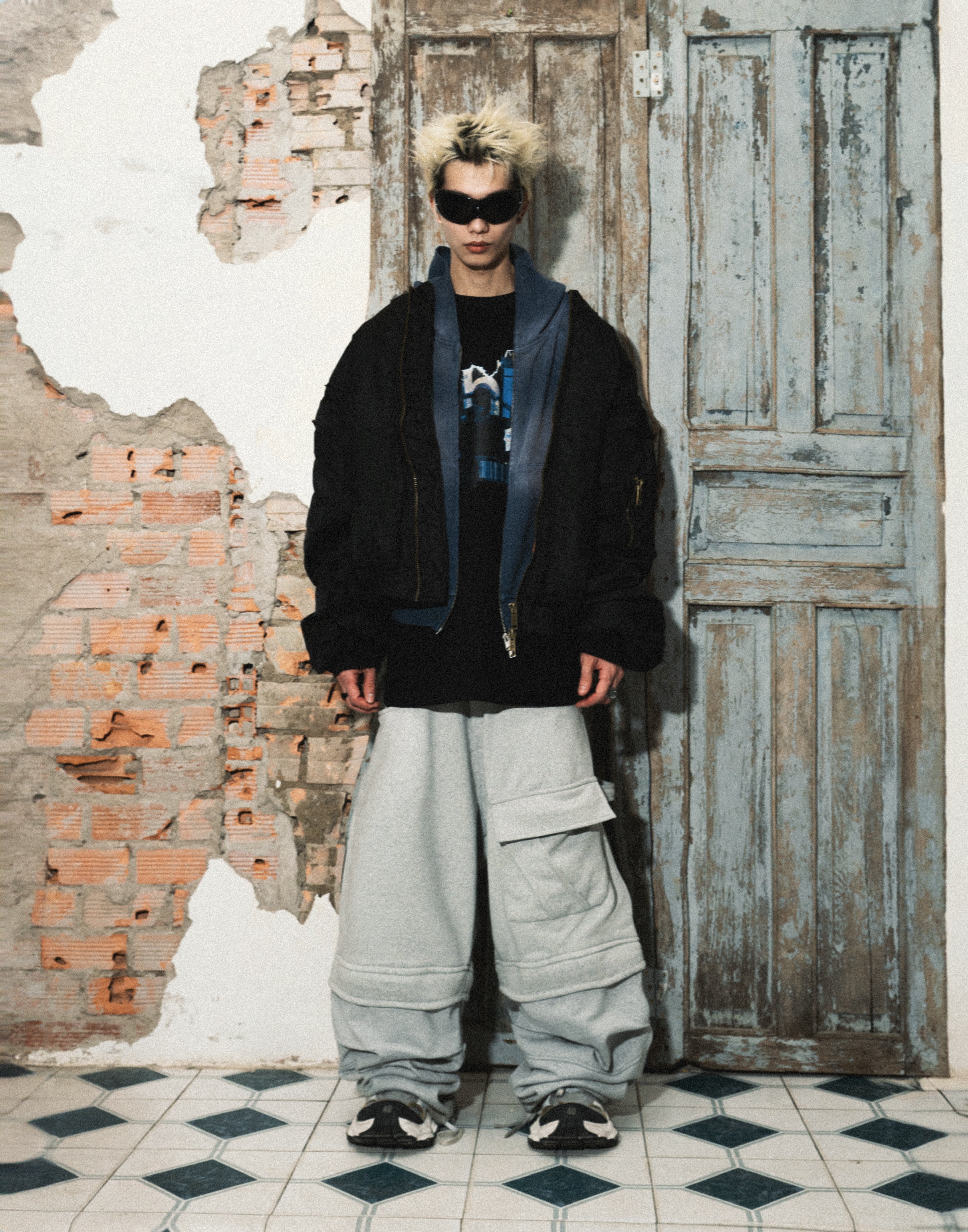 REMOVABLE SWEATPANTS GRAY /2in1/