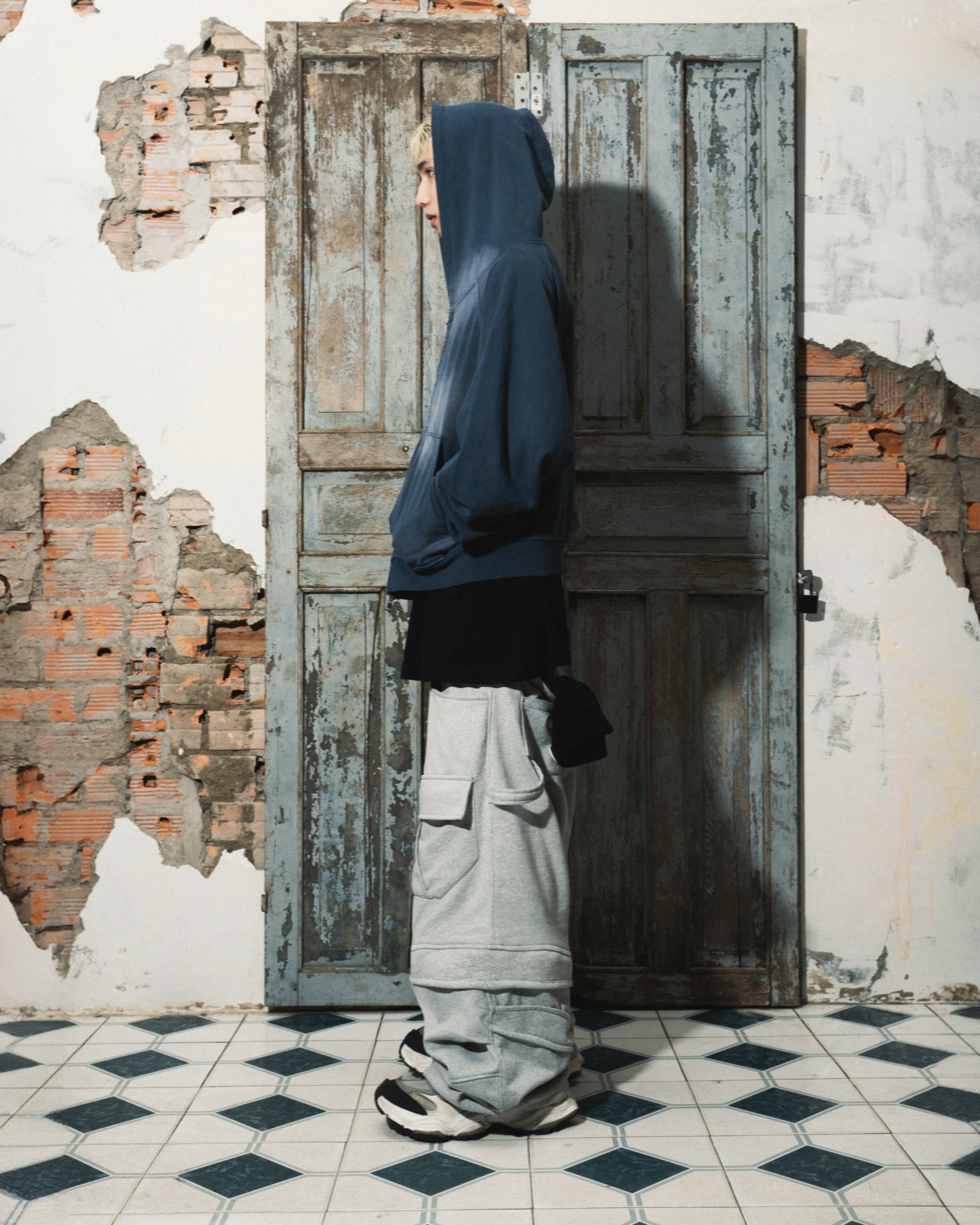 “LET’S FUCKING DIE” HOODED ZIP JACKET – BLUE**