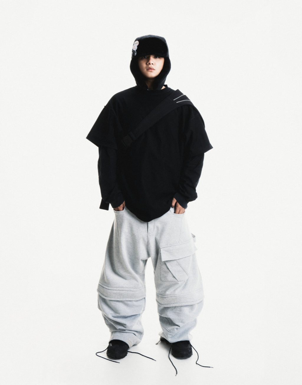 REMOVABLE SWEATPANTS GRAY /2in1/