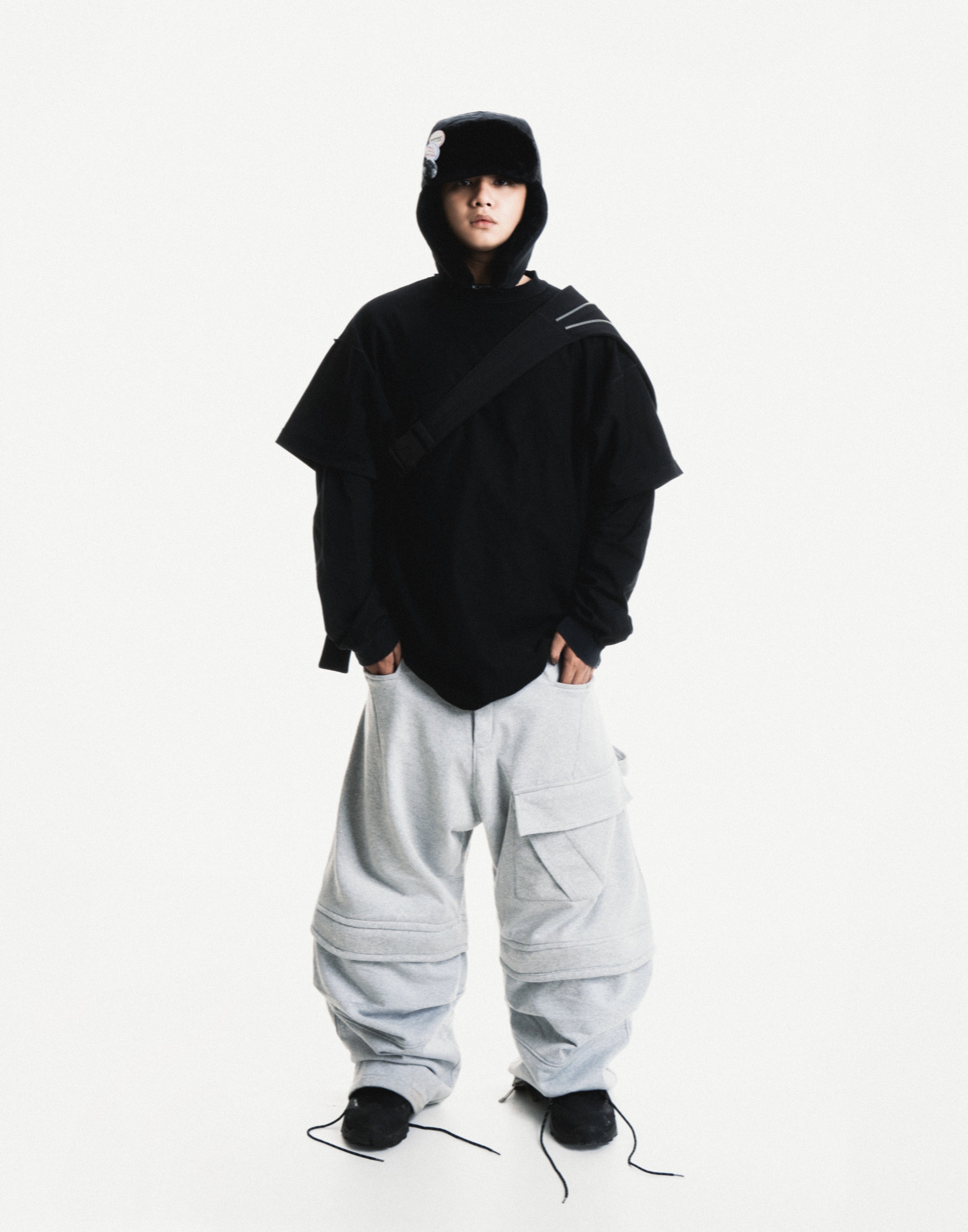 REMOVABLE SWEATPANTS GRAY /2in1/