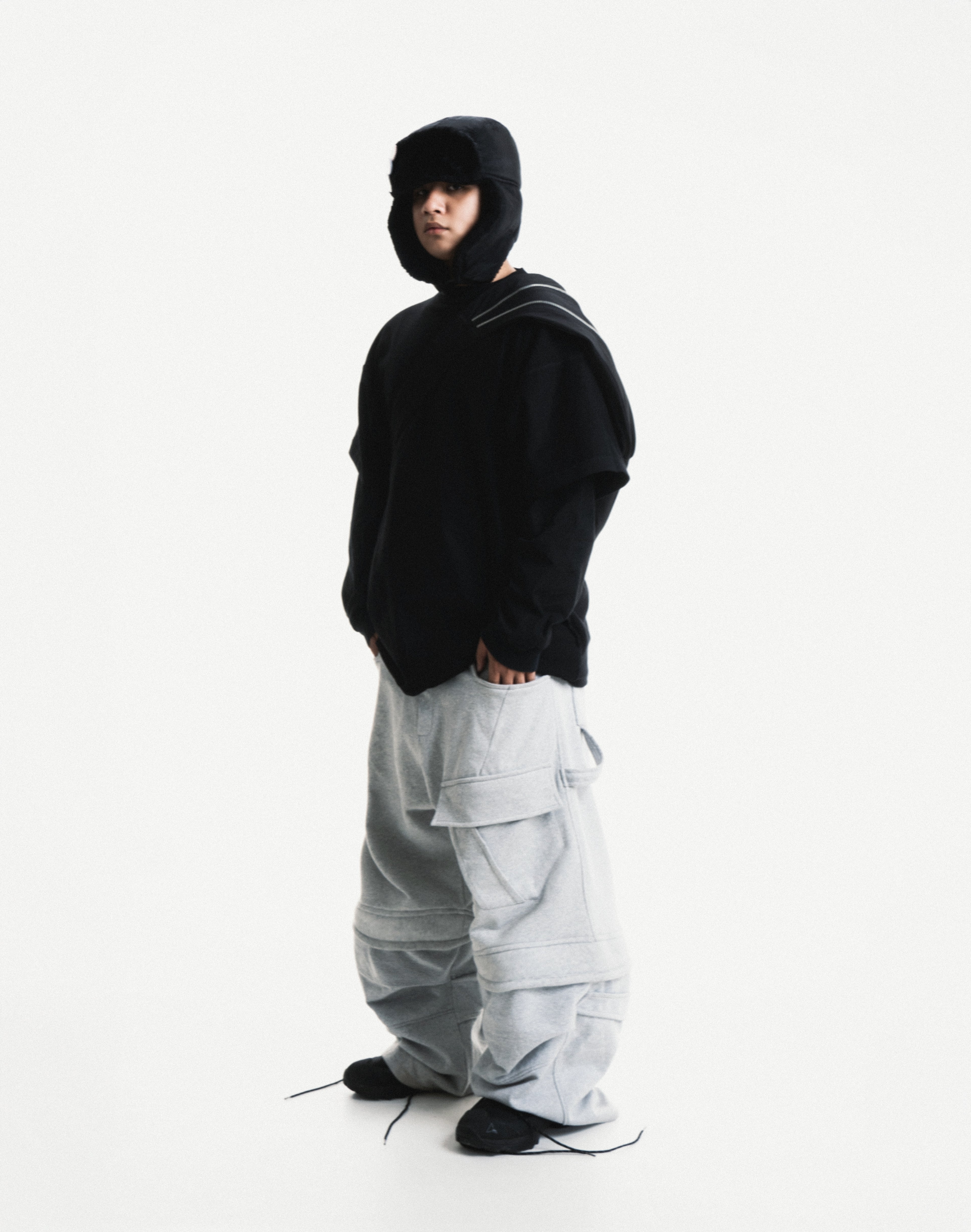 REMOVABLE SWEATPANTS GRAY /2in1/