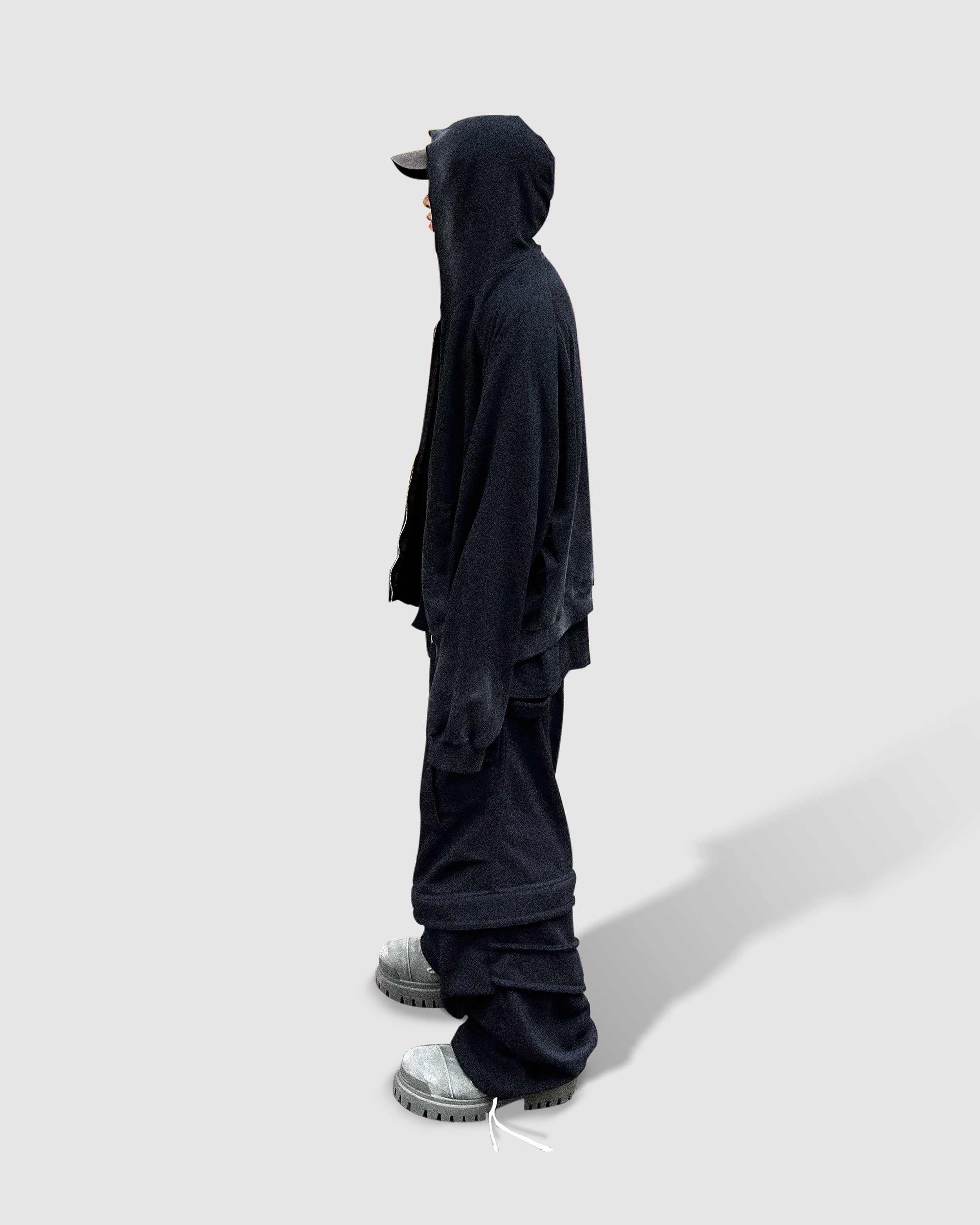 REMOVABLE SWEATPANTS BLACK /2in1/