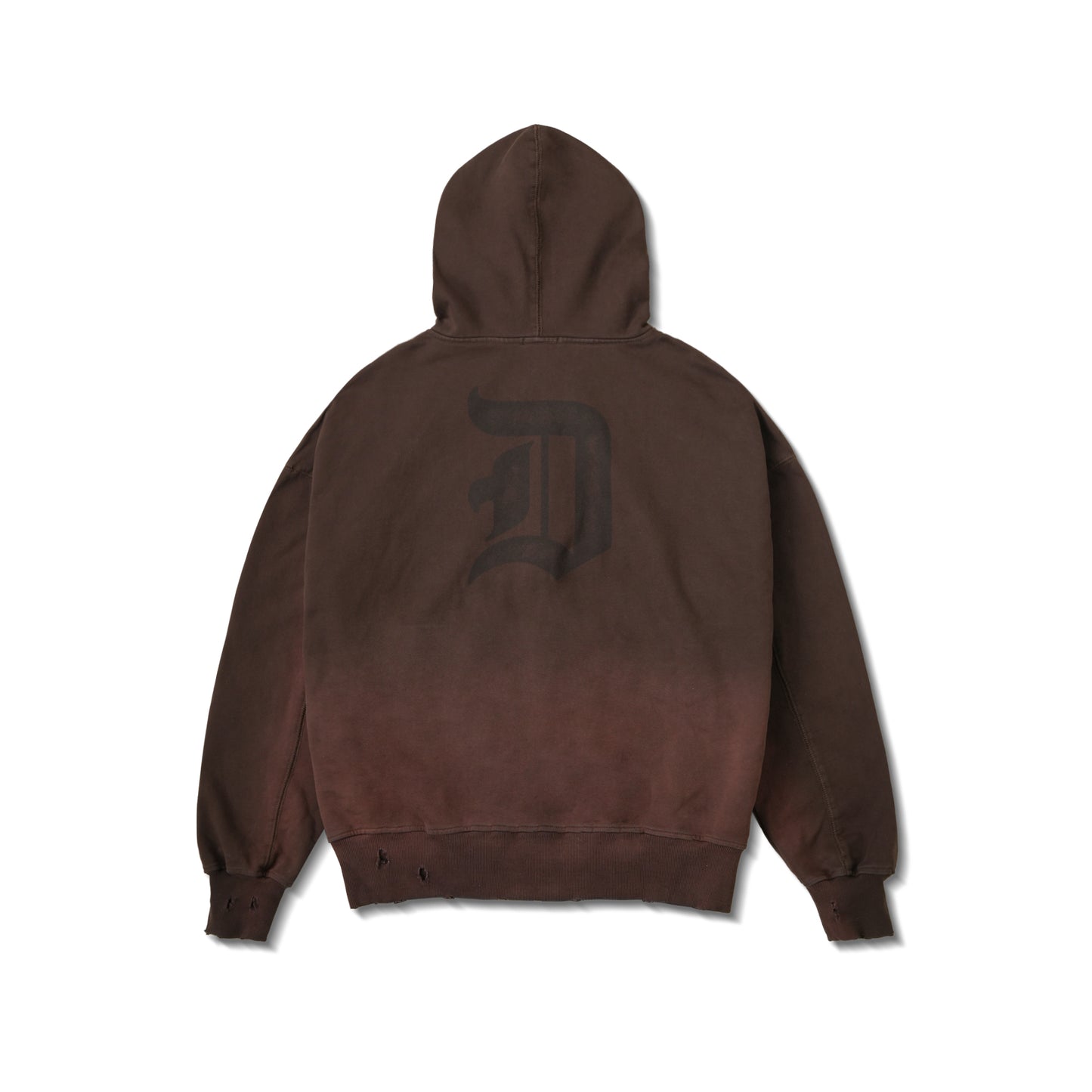 TRASH ZIPPED WASH HOODIE/ BROWN
